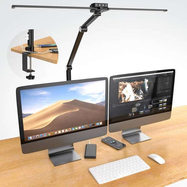 Đèn bàn LED Syrinx - JW5512 kẹp thành bàn, đèn bàn hai đầu công tắc cảm biến