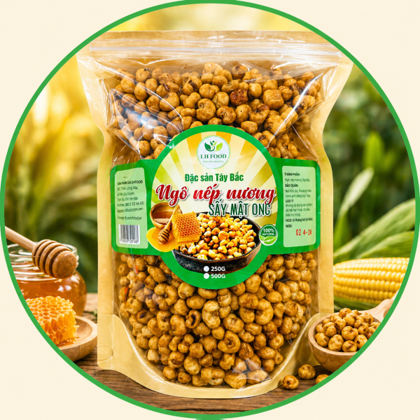 Ngô Nếp Nương Sấy Mật Ong Túi 1Kg