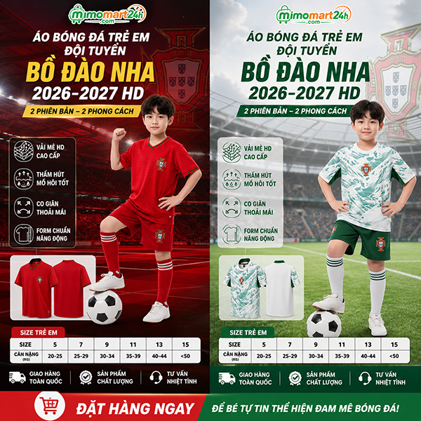 Áo Bóng Đá Trẻ Em Đội Tuyển Bồ Đào Nha 2026-2027 HD