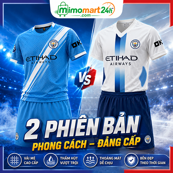 Áo Bóng Đá Vải Mè Câu Lạc Bộ Manchester City 2026-2027 - Ảnh 2