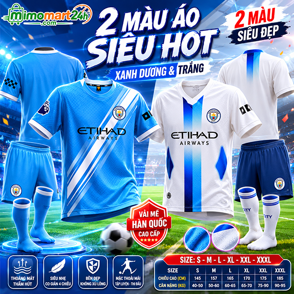 Áo Bóng Đá Vải Mè Câu Lạc Bộ Manchester City 2026-2027